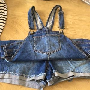 Jean short overalls. 18+
